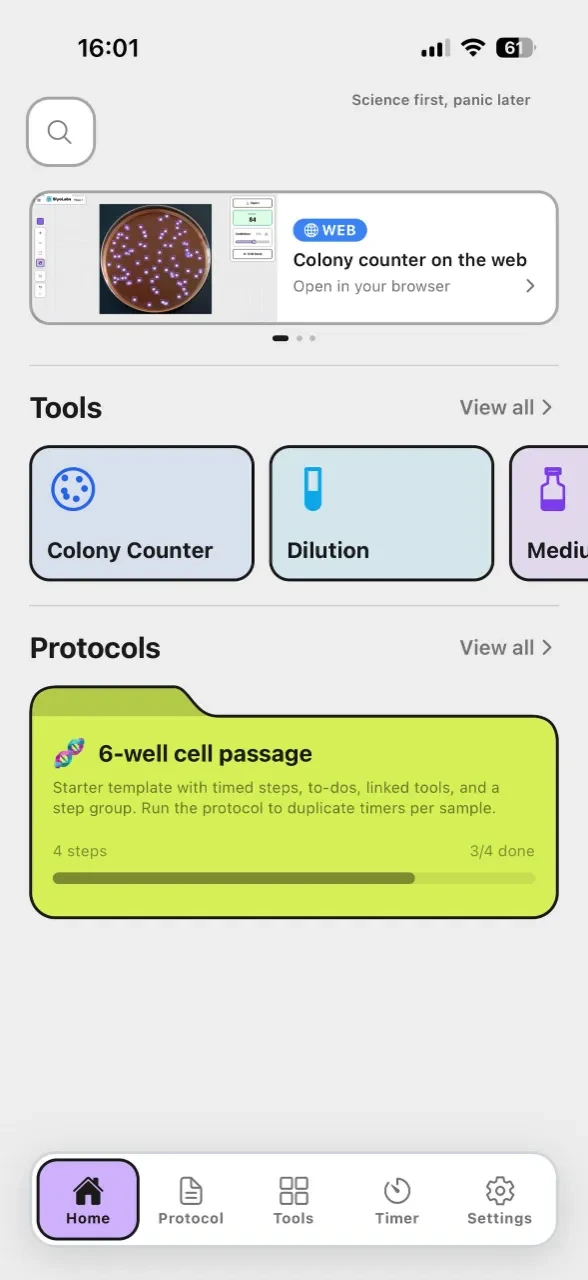 BiyoLabs app screenshot